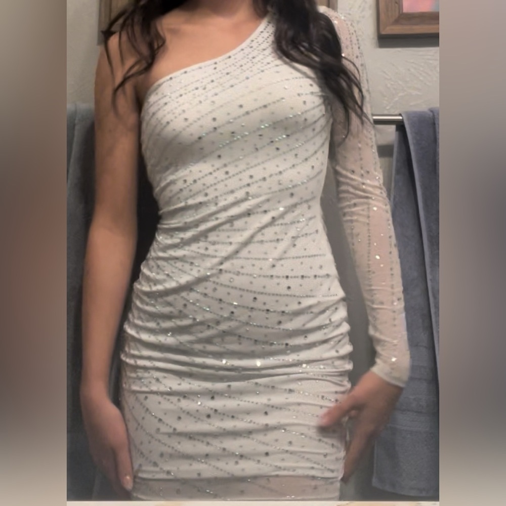Windsor Black Sequin One-Shoulder Bodycon Dress
